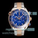 Swiss Replica N1 Factory Omega Seamaster Planet Ocean Blue Dial Two-Tone Rose Gold Watch 